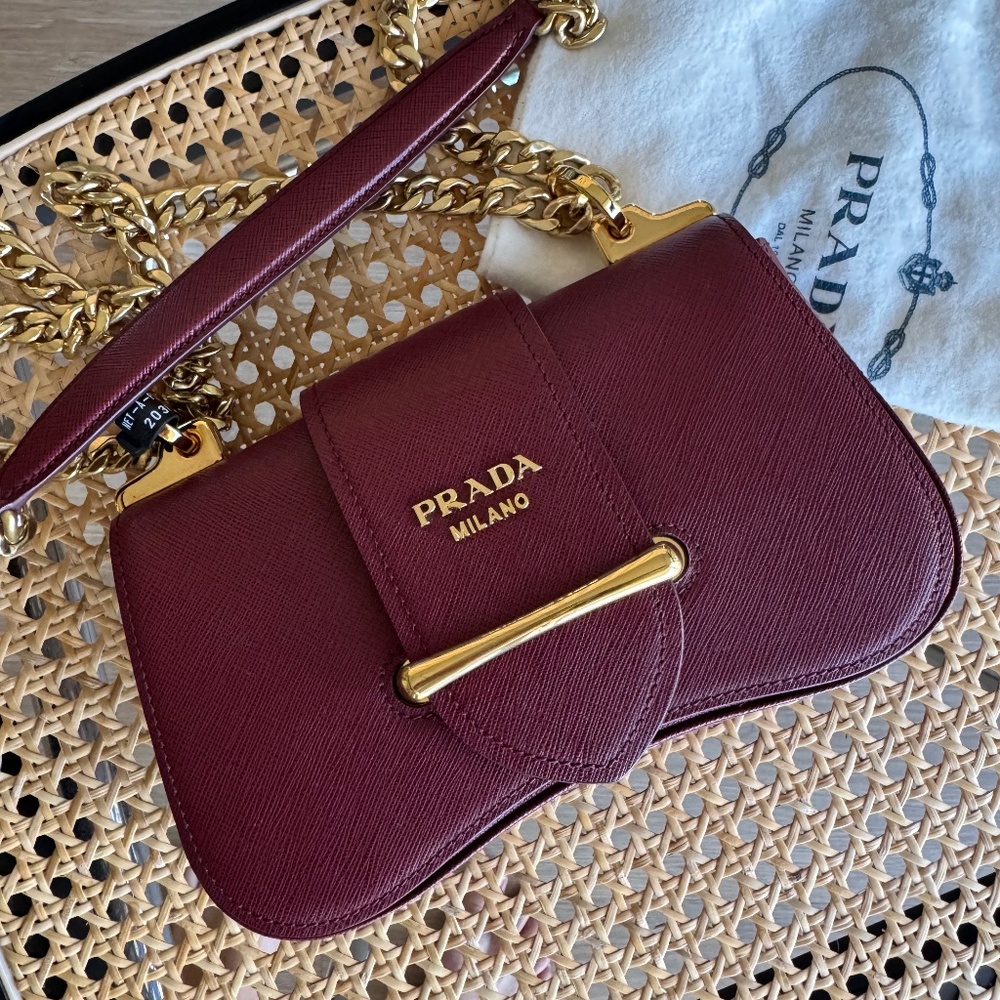 Prada “Sidonie” Small Textured-Leather Shoulder Bag